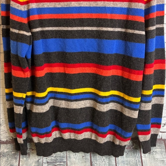 CLUB ROOM Luxury Cashmere Men's Printed Stripe Pullover Crewneck Sweater L Luxe - Picture 10 of 13